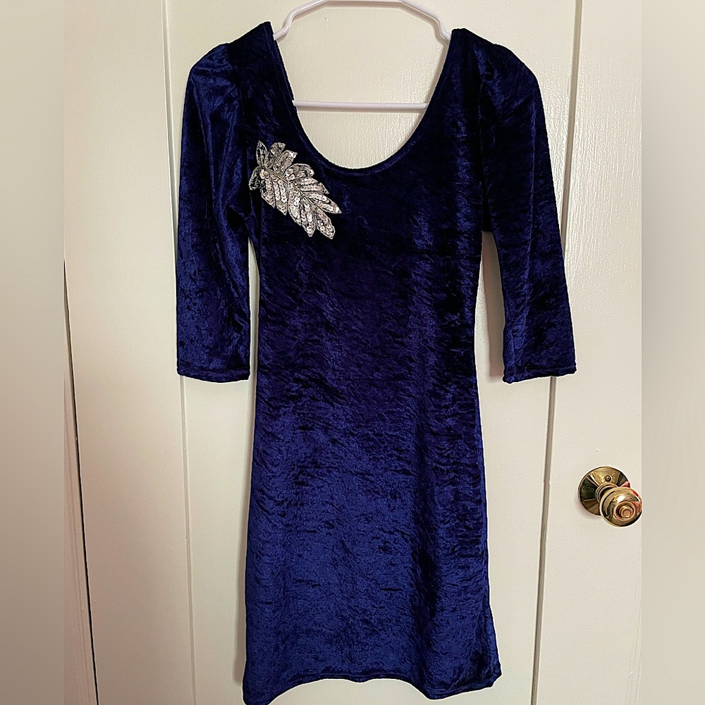 Royal Blue mini dress handmade